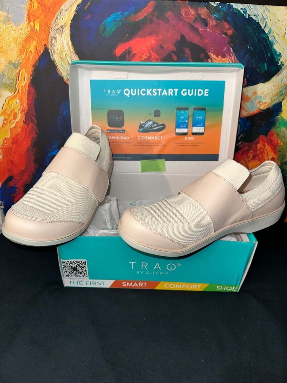 No.60 Traq by Alegria Qwik Slip On Walking Shoes Peeps Cream